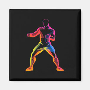 Kickboxer Cartoon-Stil Kickboxer Savate Magnet