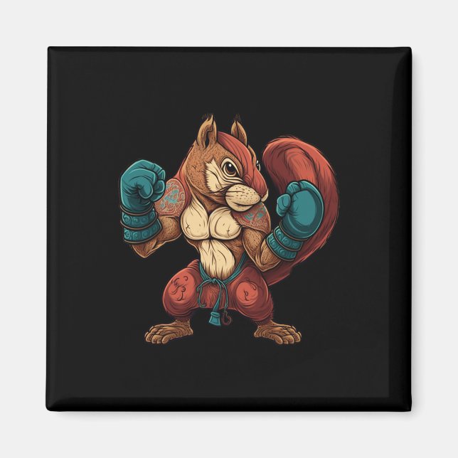 Kickboxer Eichhörnchen Boxen Boxhandschuhe Mma Kic Magnet (Vorne)