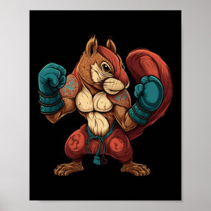 Kickboxer Eichhörnchen Boxen Boxhandschuhe Mma Kic Poster