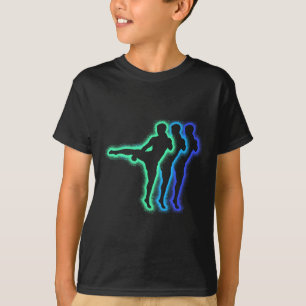 Kickboxer Kampfsport Silhouetten Männer Kinder Jun T-Shirt