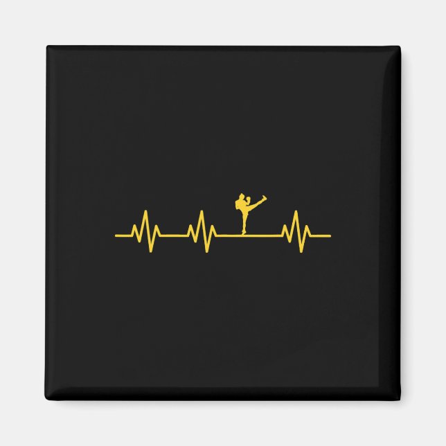 Kickboxer Kick Lebensader Herzschlag Leben Liebe Magnet (Vorne)