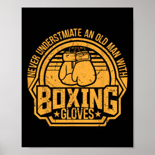 Kickboxer Kickboxen Boxer Boxen Vintage Design Poster