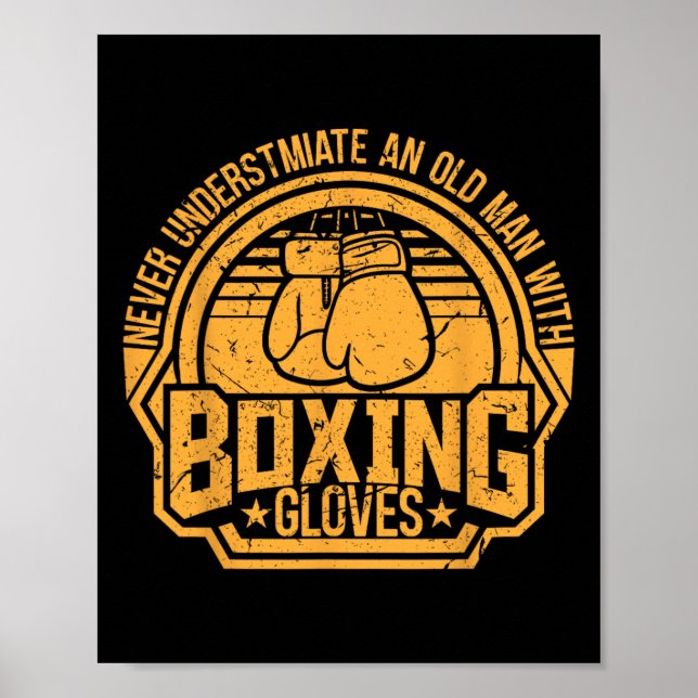 Kickboxer Kickboxen Boxer Boxen Vintage Design  Poster (Vorne)