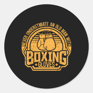 Kickboxer Kickboxen Boxer Boxen Vintage Design  Runder Aufkleber