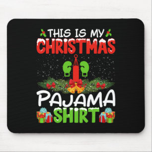 Kickboxer Kickboxen Weihnachts-Pyjama-Shirt Christ Mousepad