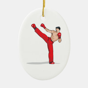 Kickboxer-Kickboxer-Grafik Keramik Ornament