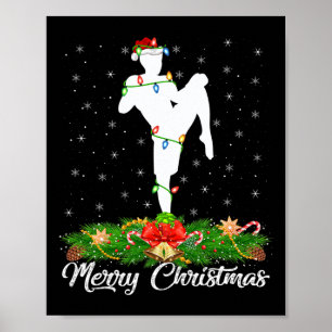 Kickboxer-Liebhaber passend zum Weihnachtsmann-Hut Poster