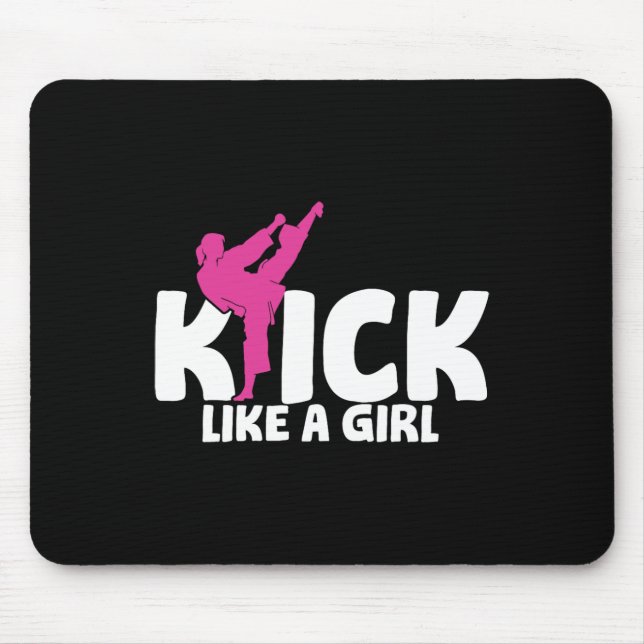 Kickboxer Mädchen Kämpferin Kickboxen Kampfsport M Mousepad (Vorne)