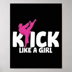 Kickboxer Mädchen Kämpferin Kickboxen Kampfsport M Poster