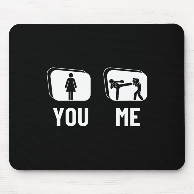 Kickboxer stolz lustige Frauen Kickboxen  Mousepad (Vorne)