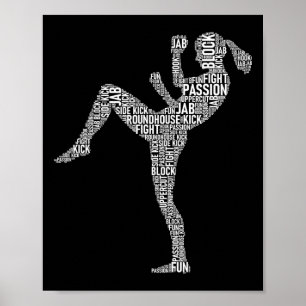 Kickboxer-Typografie - Kickboxen Mixed Martial Ar Poster