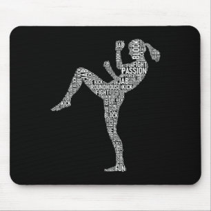 Kickboxer Typografie - Kickboxing Mixed Martial Ar Mousepad