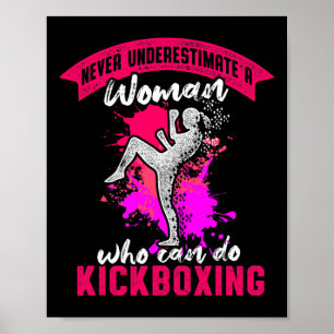 Kickboxerin Kickboxen Workout Poster