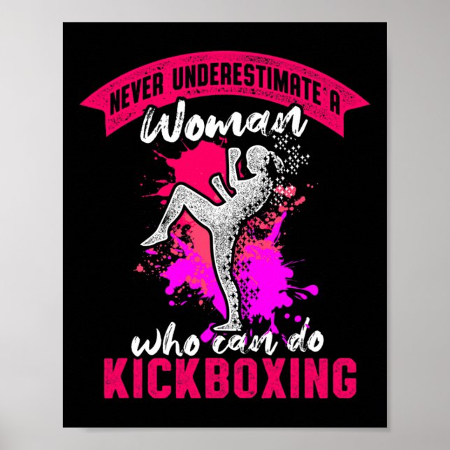 Kickboxerin Kickboxen Workout  Poster (Vorne)
