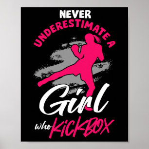 Kickboxerin Mädchen Kämpferin Kickboxen Mma Sport Poster