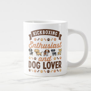 Kickboxing-Enthusiasten und Hunde-Lover-Geschenk Jumbo-Tasse