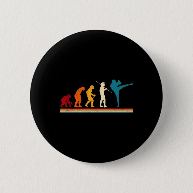 Kickboxing Evolution Kickboxer Karate Boxing Mixed Button (Vorderseite)