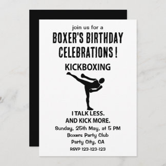 Kickboxing Fighter Boxer Geburtstag Kickboxing Einladung