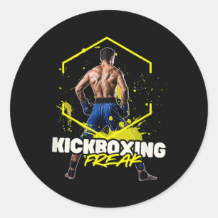 Kickboxing Freak Runder Aufkleber