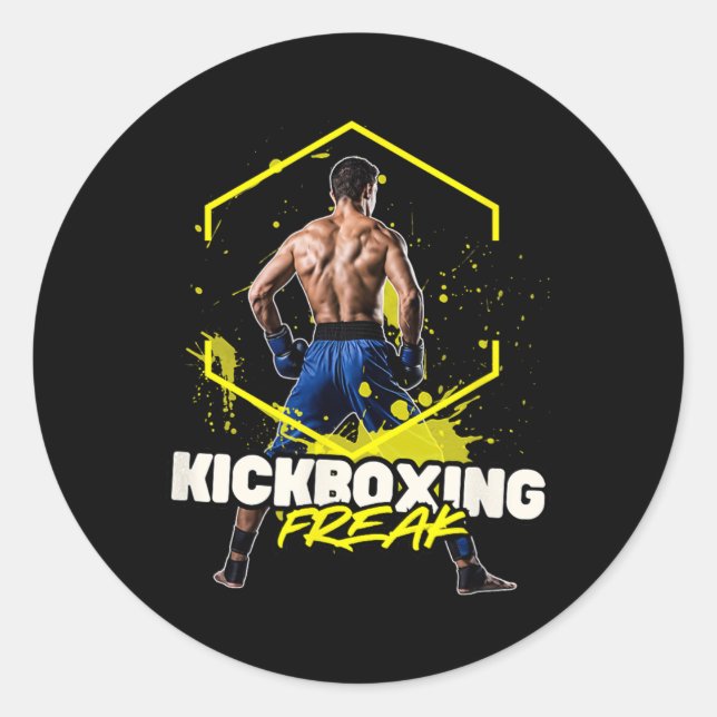 Kickboxing Freak  Runder Aufkleber (Vorderseite)