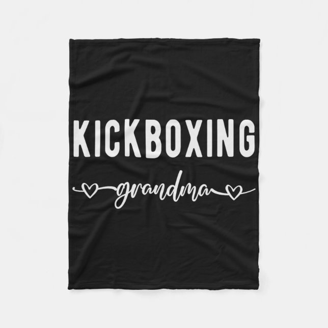 Kickboxing Grandma Proud Kickboxing Grandmother  Fleecedecke (Vorderseite)