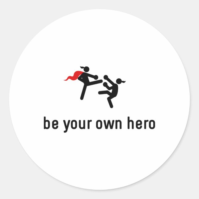 Kickboxing Hero Runder Aufkleber (Vorderseite)