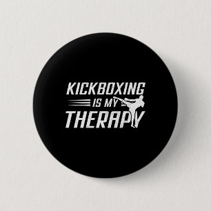 Kickboxing ist meine Therapie Kick Boxing Sport Lo Button