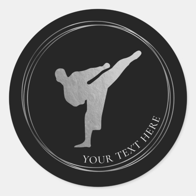 Kickboxing - Karate Classic Round Sticker (Vorderseite)