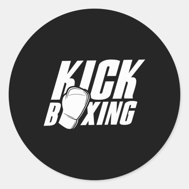 Kickboxing Kickboxer Kickbox Kick Boxing Martial A Runder Aufkleber (Vorderseite)