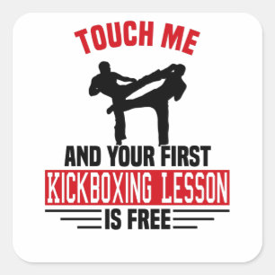 Kickboxing Kickboxer Martial Arts Boxer Sparring Quadratischer Aufkleber