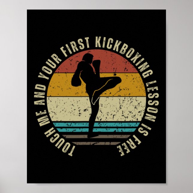 Kickboxing Lesson For Free Coach Funny Kickboxer _ Poster (Vorne)