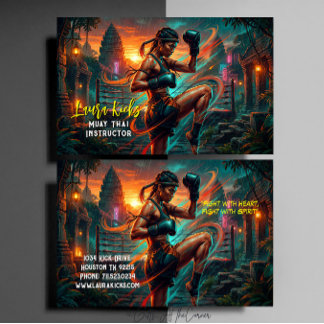 Kickboxing Martial Arts Muay Thai Instructor Visitenkarte