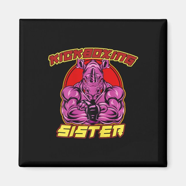 Kickboxing Sister Martial Arts  Magnet (Vorne)