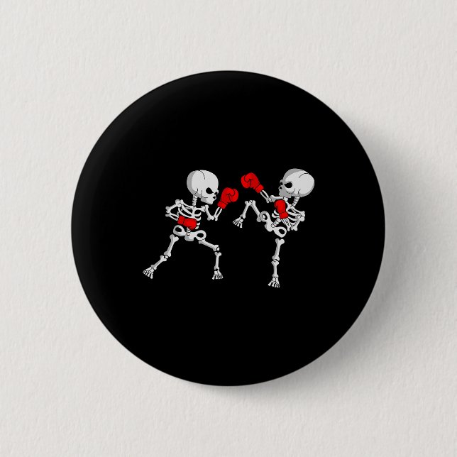 Kickboxing Skelett Kickboxer Boxing Mixed Martial  Button (Vorderseite)