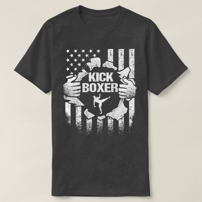 Kickboxing Tauschboxen Kick Boxing Workout Druck T-Shirt (Design vorne)