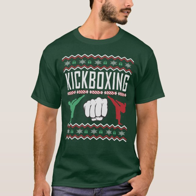 Kickboxing Ugly Christmas Sweater T-Shirt (Vorderseite)