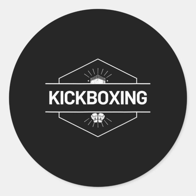 Kickboxkampf-Logo  Runder Aufkleber (Vorderseite)