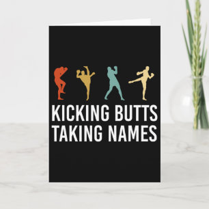 Kicken aber Namen Kickboxen Kickboxer Karte