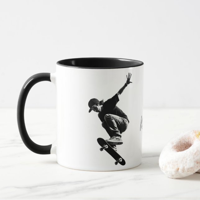 Kickflip auf die Lunerbahn Tasse (Mit Donut)