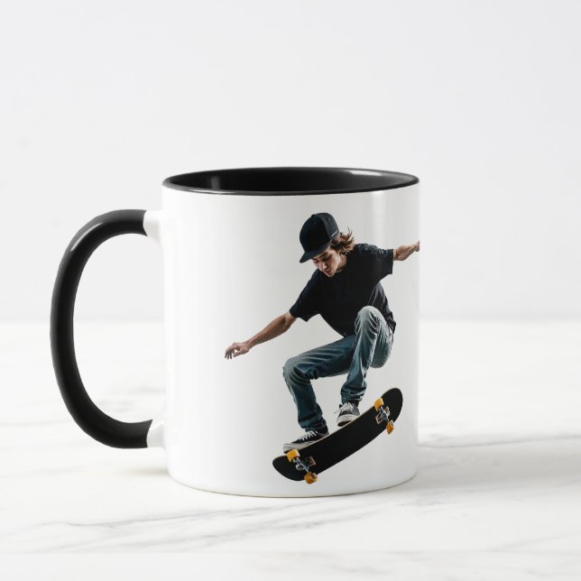 Kickflip in die Mondbahn Tasse (Links)
