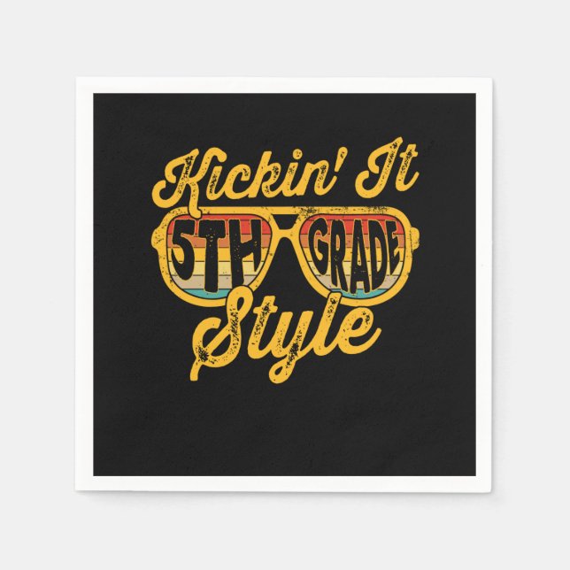 Kickin it 5. Klasse Student Lehrer Team Serviette (Vorderseite)