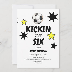 Kickin it at Six Soccer 6. Geburtstagsparty Einladung