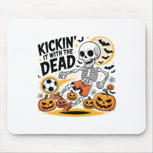 Kickin 'It Halloween-Skelett-Fußballspieler Mousepad