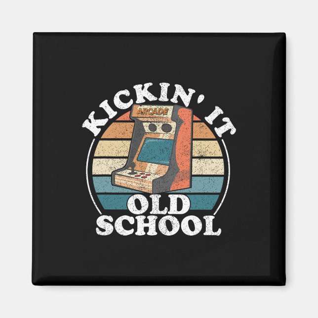 Kickin It Old School Retro 80er Arcade Game Video  Magnet (Vorne)