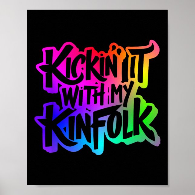 Kickin' It with my Kinfolfolfolk Funny Family Wied Poster (Vorne)