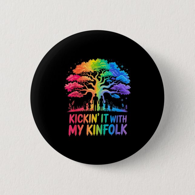 Kickin' It With My Kinfolk Funny Family Reunion  Button (Vorderseite)