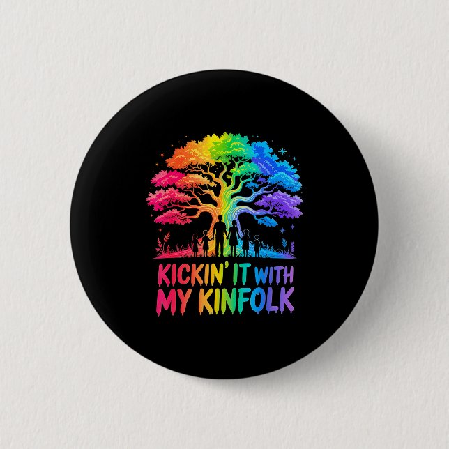 Kickin' It With My Kinfolk Funny Family Reunion  Button (Vorderseite)