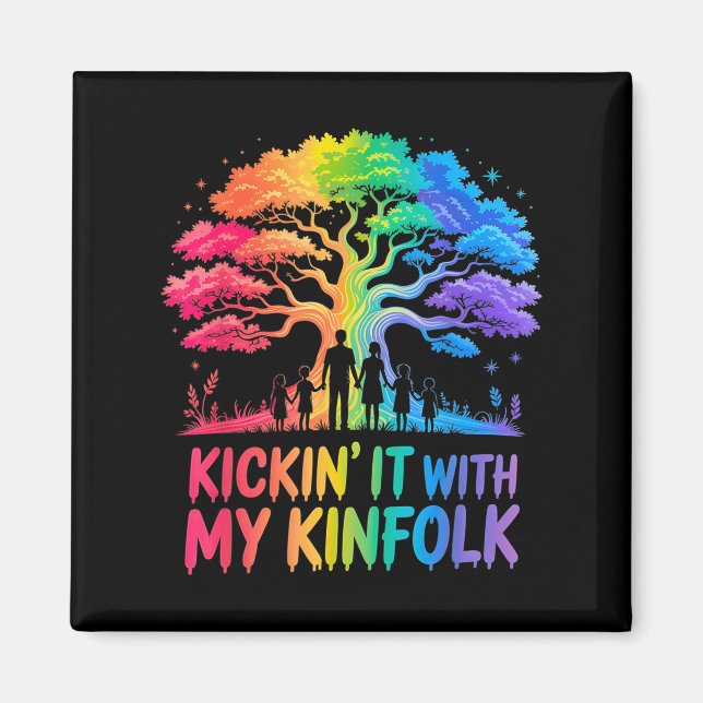 Kickin' It With My Kinfolk Funny Family Reunion  Magnet (Vorne)