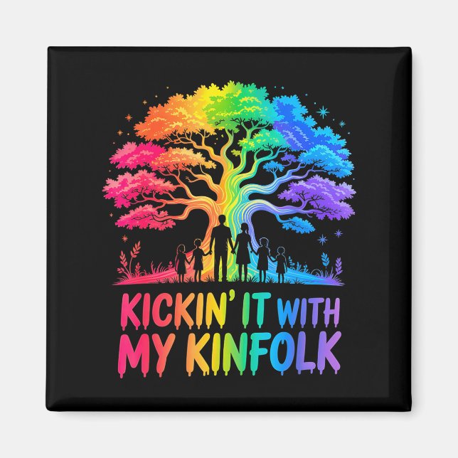 Kickin' It With My Kinfolk Funny Family Reunion  Magnet (Vorne)