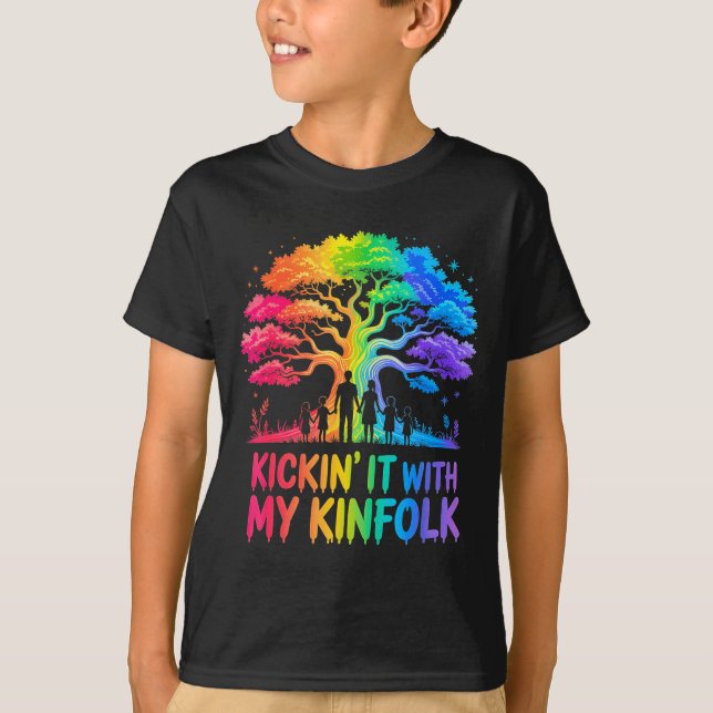 Kickin' It With My Kinfolk Funny Family Reunion  T-Shirt (Vorderseite)